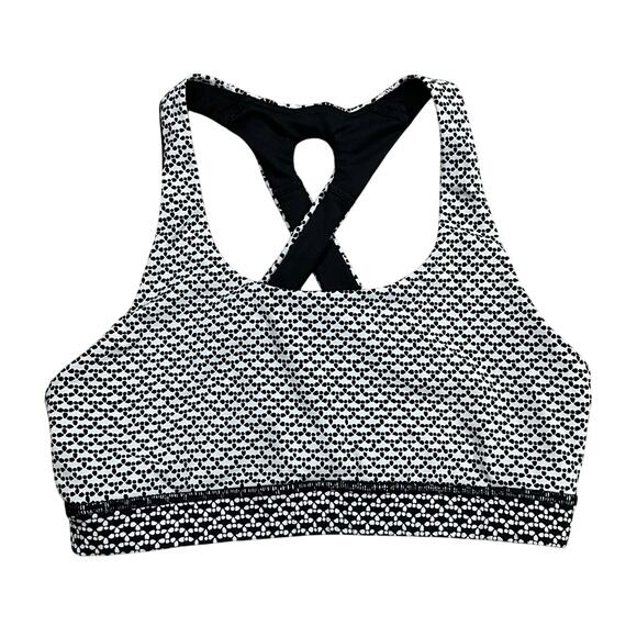 Lululemon Time To Sweat Bra Monochromic White / Black Size 6 - Picture 1 of 5